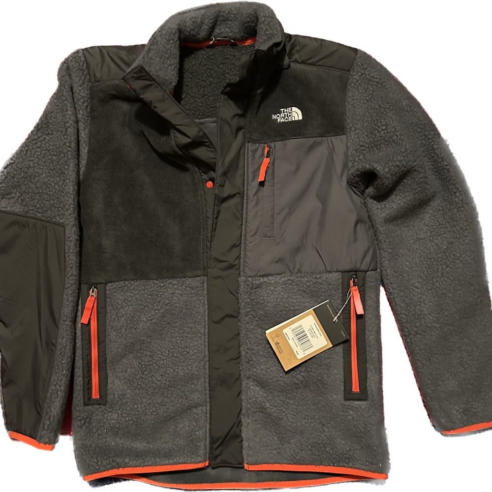 The North Face snap button up jacket.